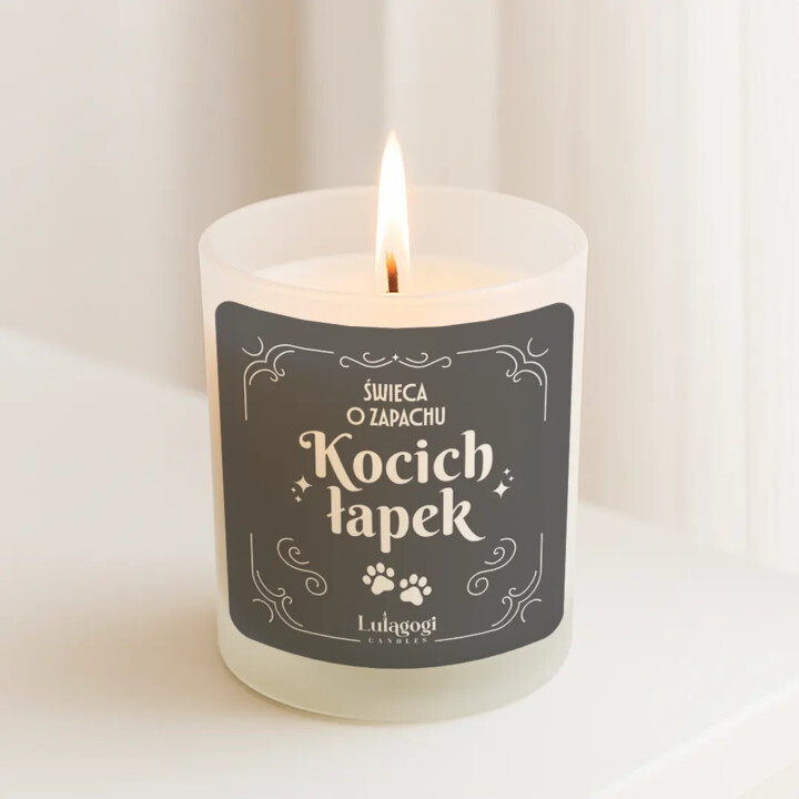Świeca o zapachu kocich łapek - świeczka zapachowa na prezent