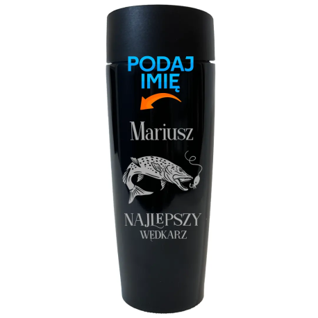 (Imię) - najlepszy wędkarz - kubek termiczny z grawerem na prezent - produkt personalizowany