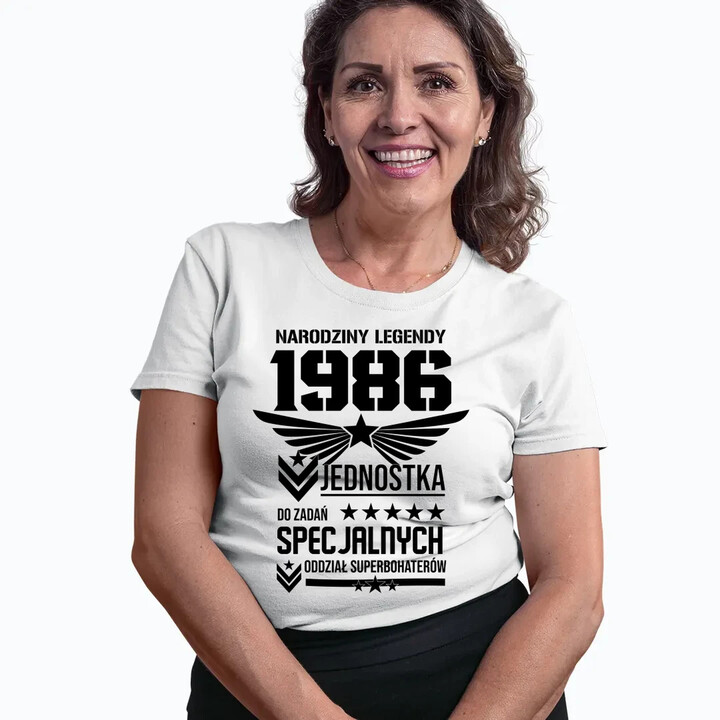 Narodziny legendy 1986 - Oddział Superbohaterów - damska koszulka na prezent