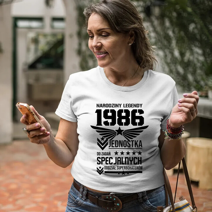 Narodziny legendy 1986 - Oddział Superbohaterów - damska koszulka na prezent