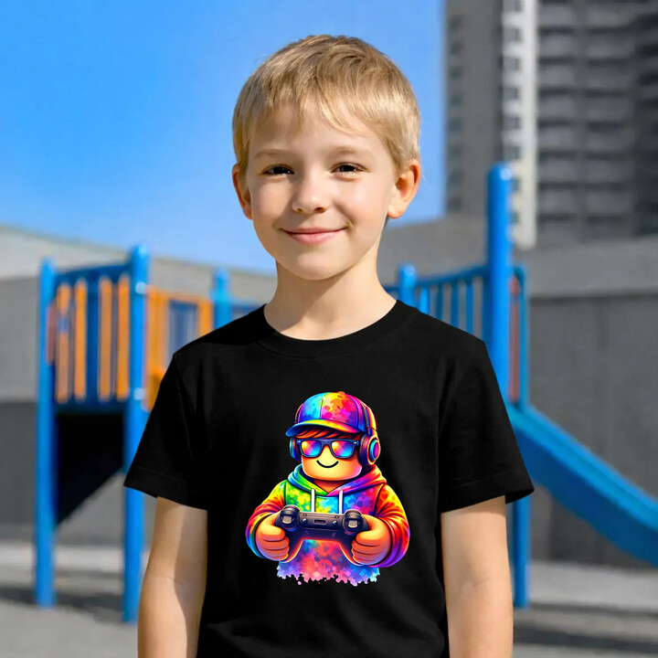 Gracz - dla fanów gry Roblox - dziecięca koszulka na prezent