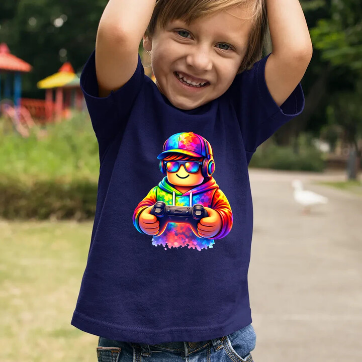 Gracz - dla fanów gry Roblox - dziecięca koszulka na prezent