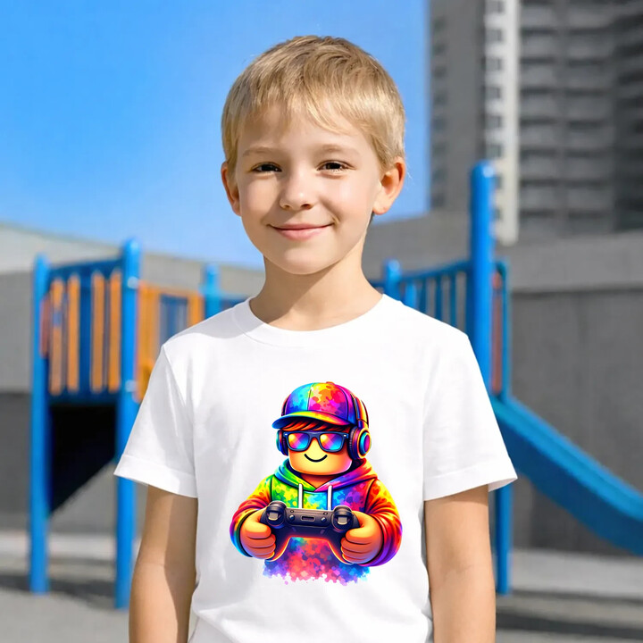 Gracz - dla fanów gry Roblox - dziecięca koszulka na prezent
