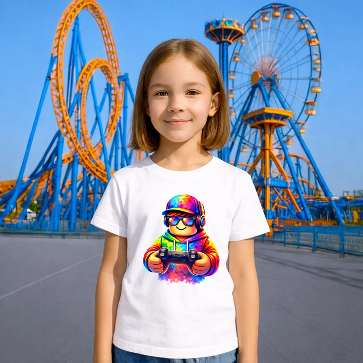 Gracz - dla fanów gry Roblox - dziecięca koszulka na prezent