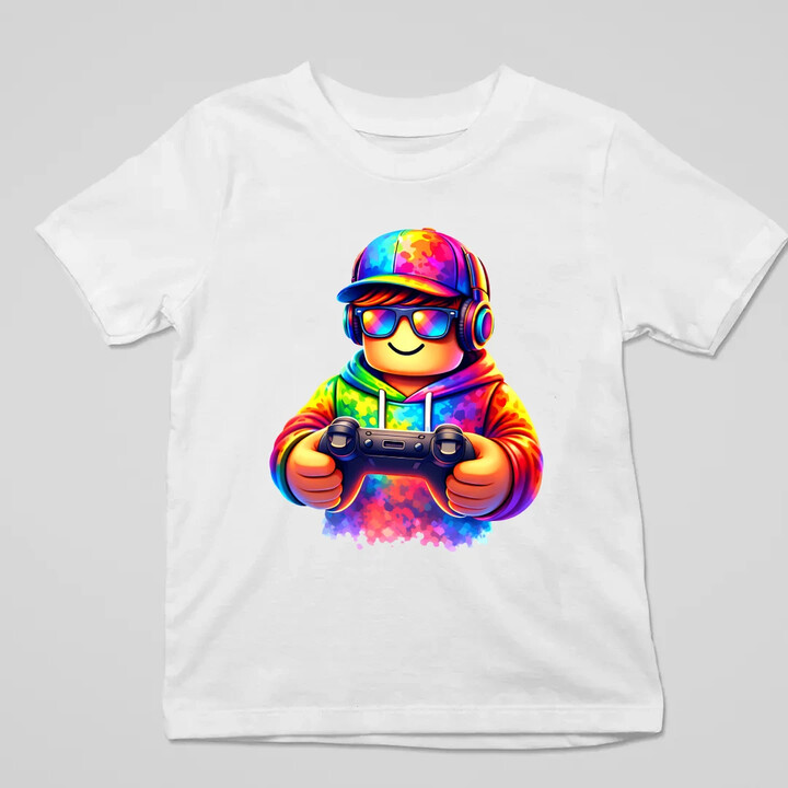 Gracz - dla fanów gry Roblox - dziecięca koszulka na prezent