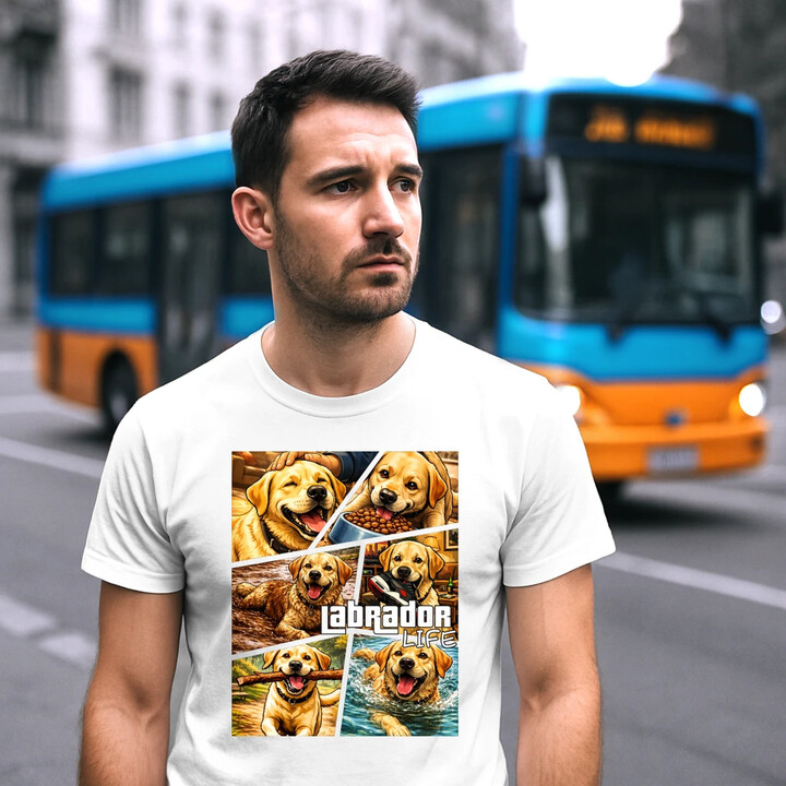 Labrador life - męska koszulka na prezent