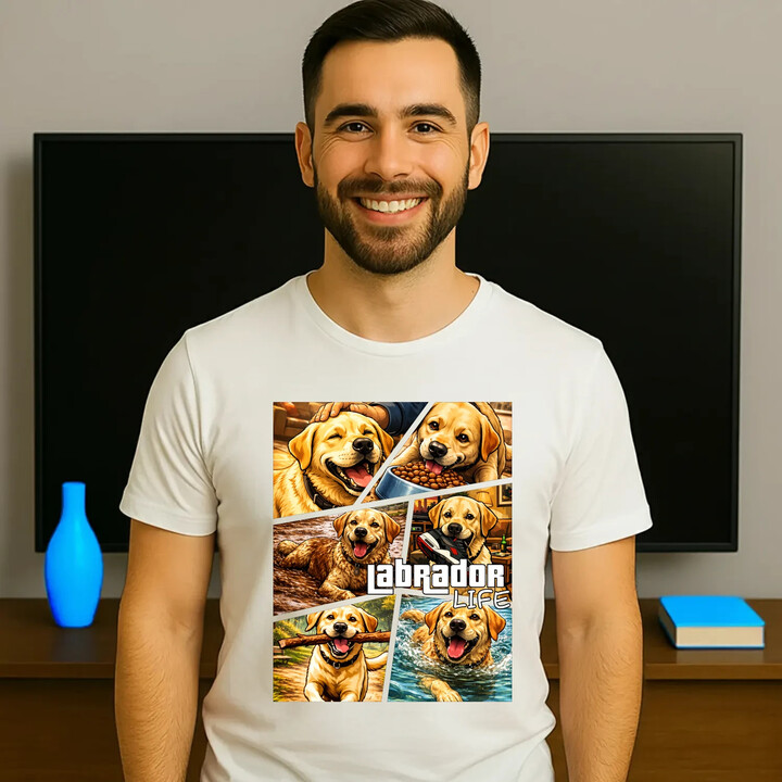 Labrador life - męska koszulka na prezent