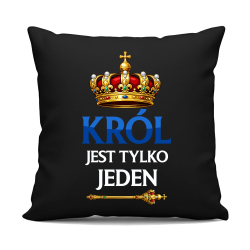 Król jest tylko jeden - czarna poduszka na prezent