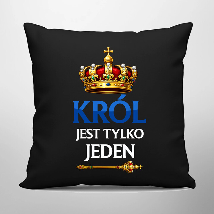 Król jest tylko jeden - czarna poduszka na prezent