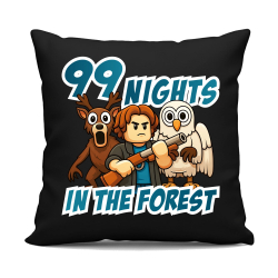 99 nights in the forest - czarna poduszka na prezent