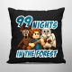 99 nights in the forest - czarna poduszka na prezent