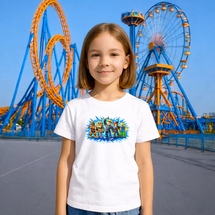 Drużyna - dla fanów gry Roblox - dziecięca koszulka na prezent