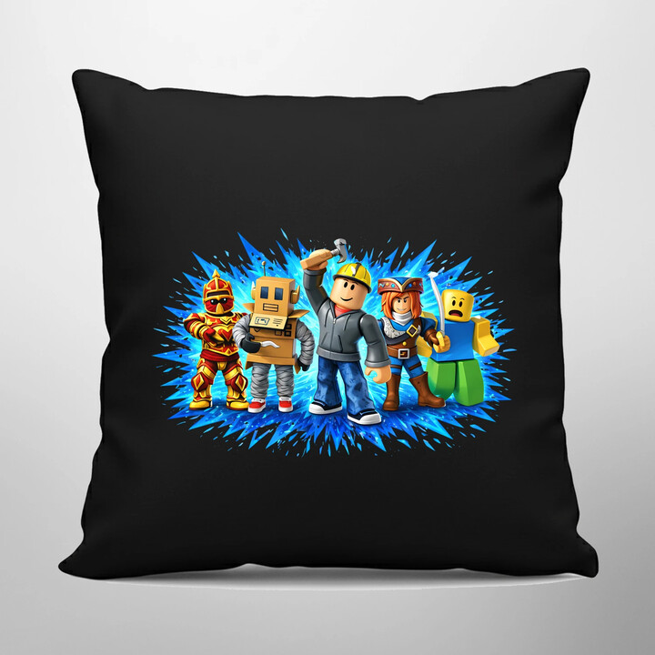 Drużyna - dla fanów gry Roblox - czarna poduszka na prezent