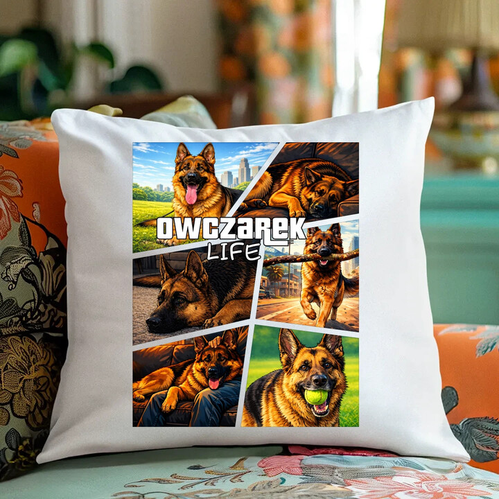 Owczarek Life - poduszka na prezent