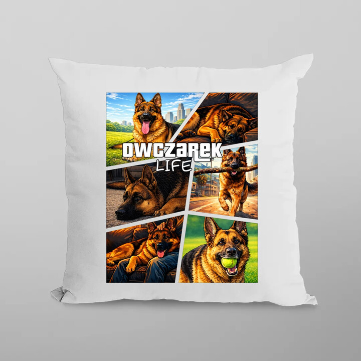 Owczarek Life - poduszka na prezent