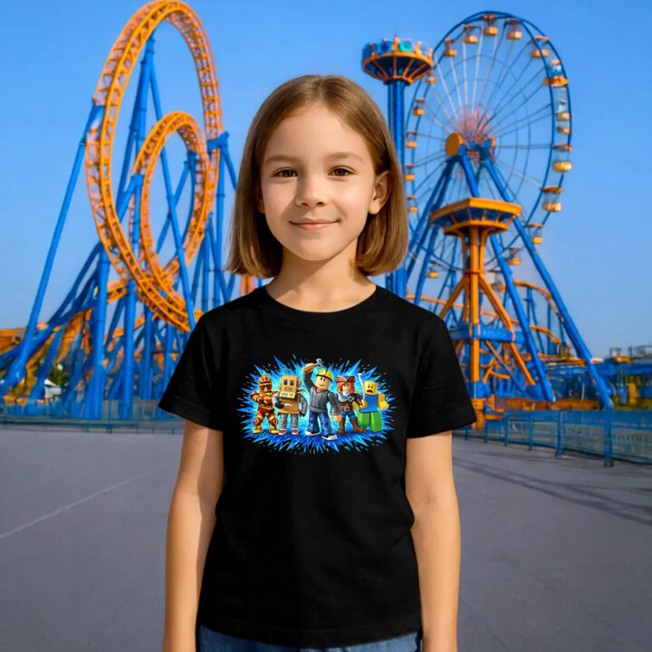 Drużyna - dla fanów gry Roblox - dziecięca koszulka na prezent