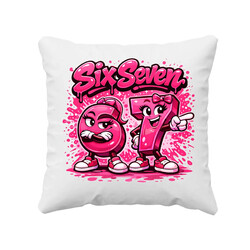 Six seven - 67 - wersja różowa - poduszka na prezent