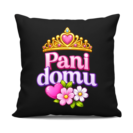 Pani domu - czarna poduszka na prezent