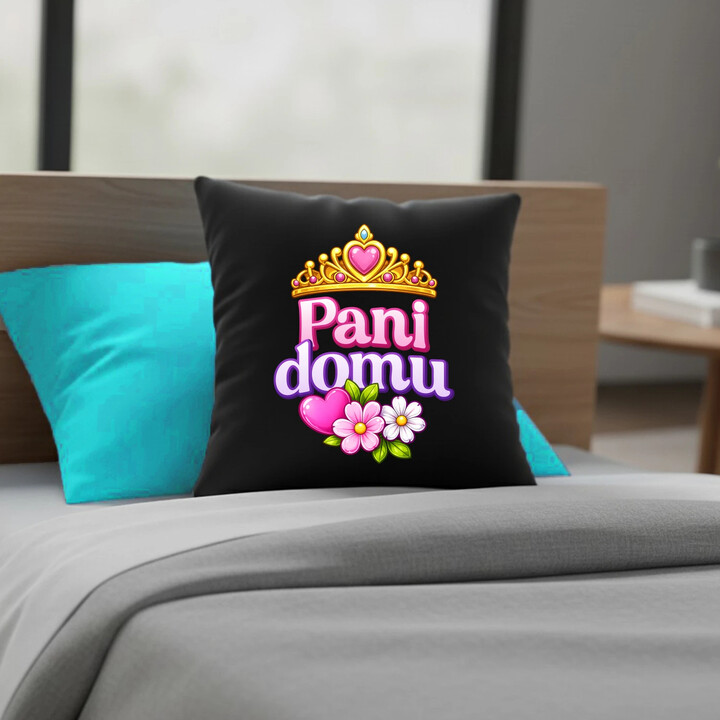 Pani domu - czarna poduszka na prezent
