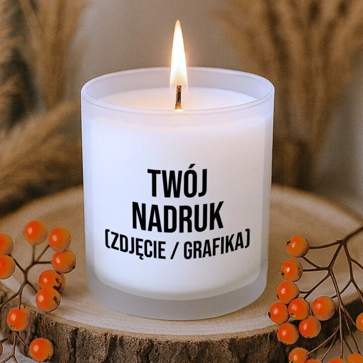 Świeca z własnym nadrukiem - świeczka zapachowa na prezent