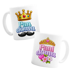 Zestaw kubków z nadrukiem dla pary - Pan domu / Pani domu