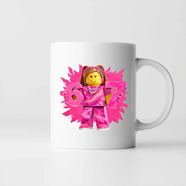 67 - Six Seven - wersja dla dziewczynki - inspirowane Roblox - kubek na prezent