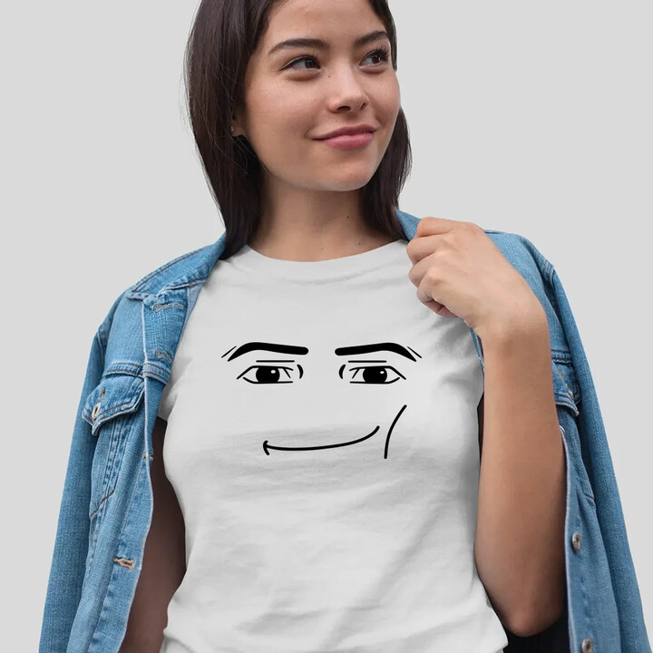 Man face - dla fanów gry Roblox - damska koszulka na prezent