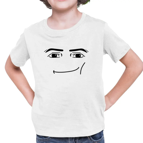 Man face - dla fanów gry Roblox - dziecięca koszulka na prezent