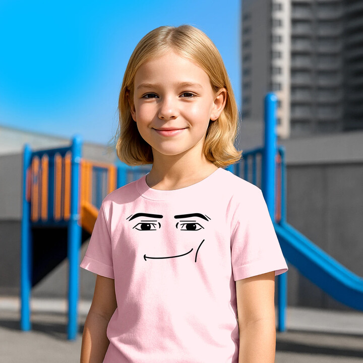 Man face - dla fanów gry Roblox - dziecięca koszulka na prezent
