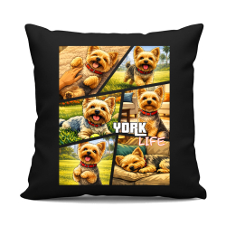 York life - czarna poduszka na prezent