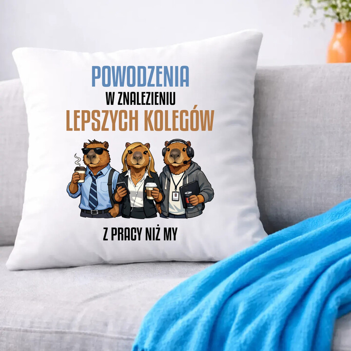 Powodzenia w znalezieniu lepszych kolegów z pracy niż my - poduszka na prezent