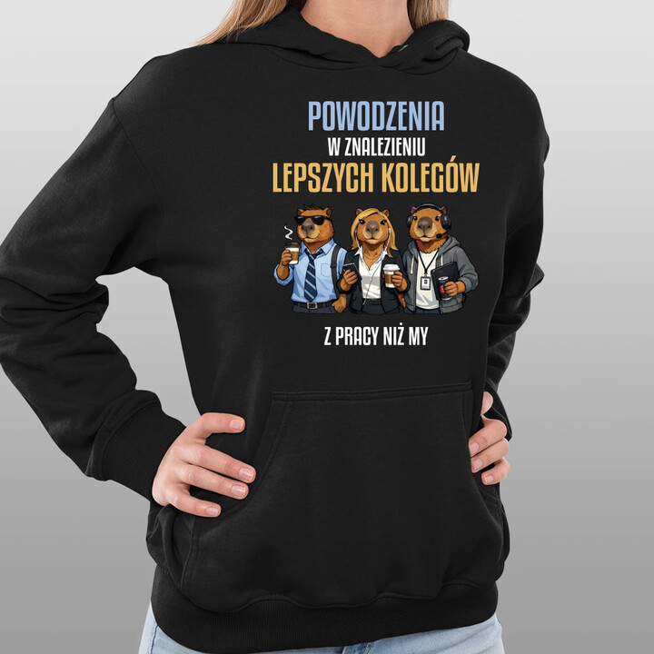 Powodzenia w znalezieniu lepszych kolegów z pracy niż my - damska bluza na prezent