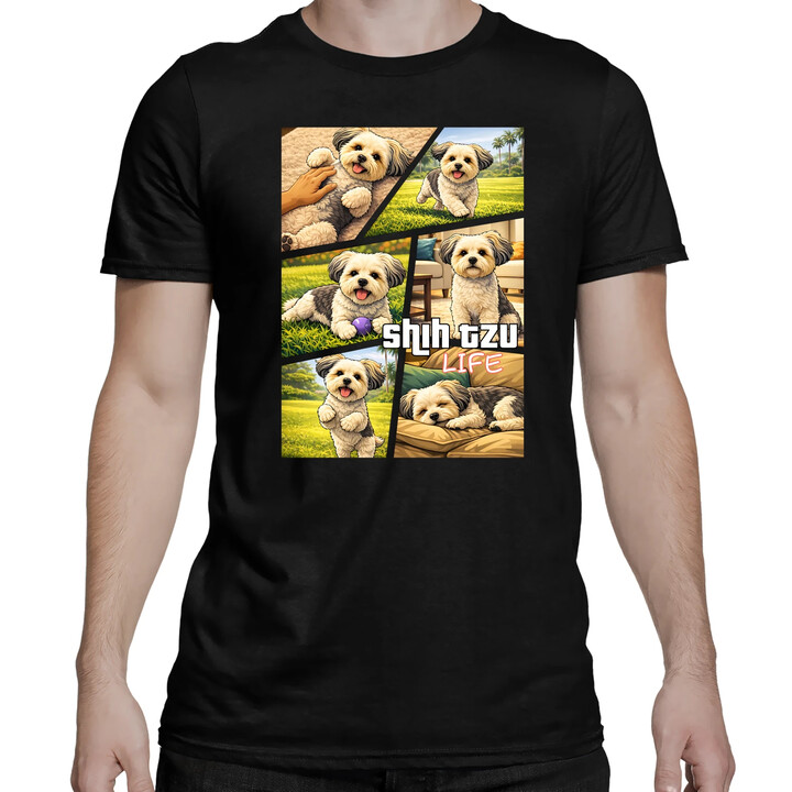 Shih Tzu Life - męska koszulka na prezent