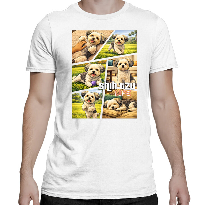 Shih Tzu Life - męska koszulka na prezent