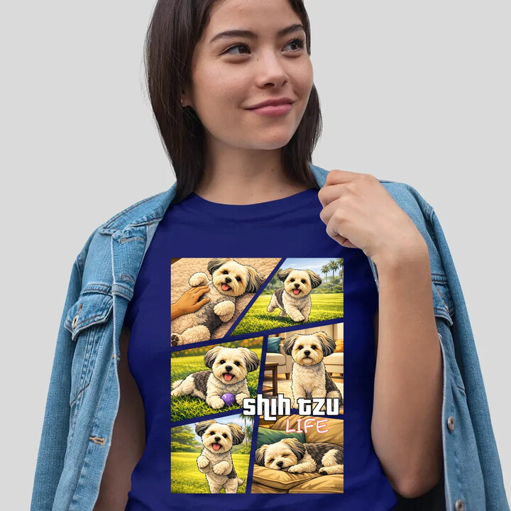 Shih Tzu Life - damska koszulka na prezent