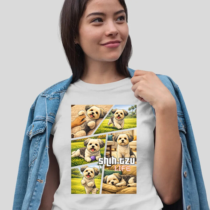Shih Tzu Life - damska koszulka na prezent
