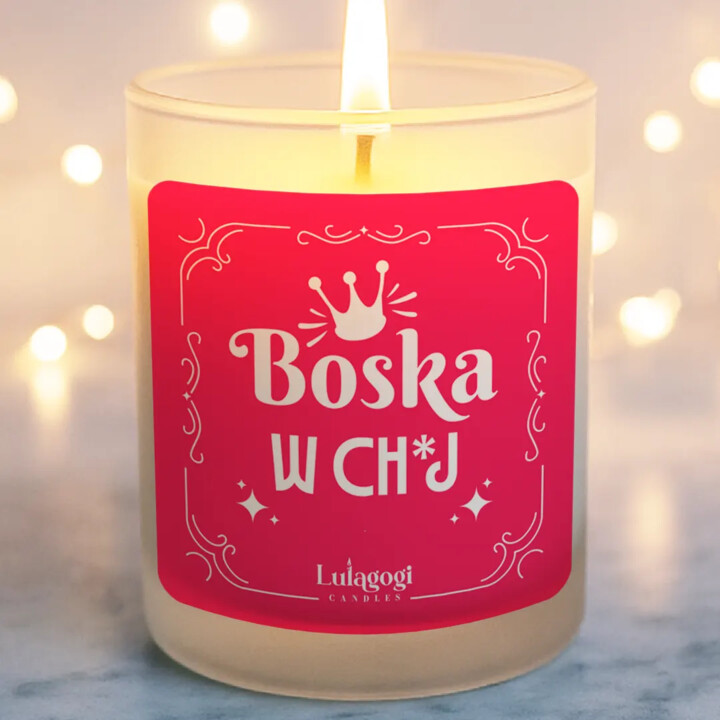 Boska w ch*j - świeczka zapachowa na prezent
