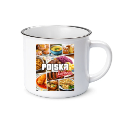Kuchnia polska - kubek emaliowany na prezent