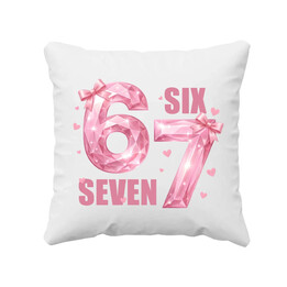 Six seven 67 - różowa wersja - poduszka na prezent