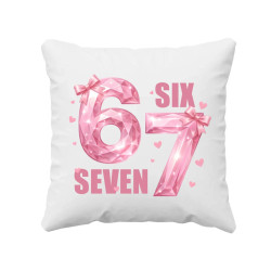 Six seven 67 - różowa wersja - poduszka na prezent