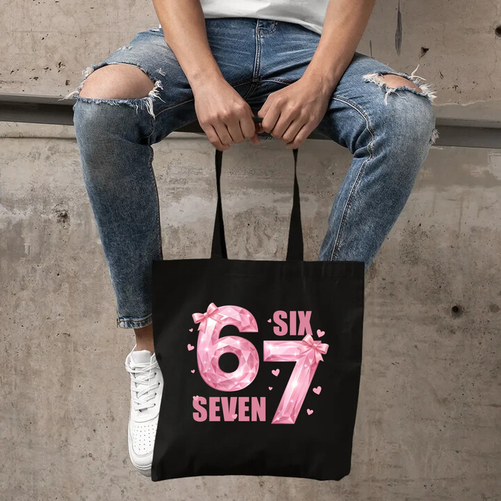 Six seven 67 - różowa wersja - torba na prezent