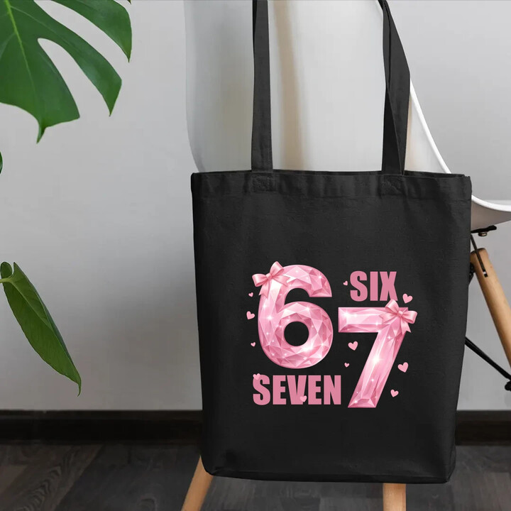 Six seven 67 - różowa wersja - torba na prezent