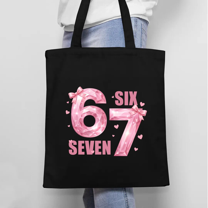 Six seven 67 - różowa wersja - torba na prezent
