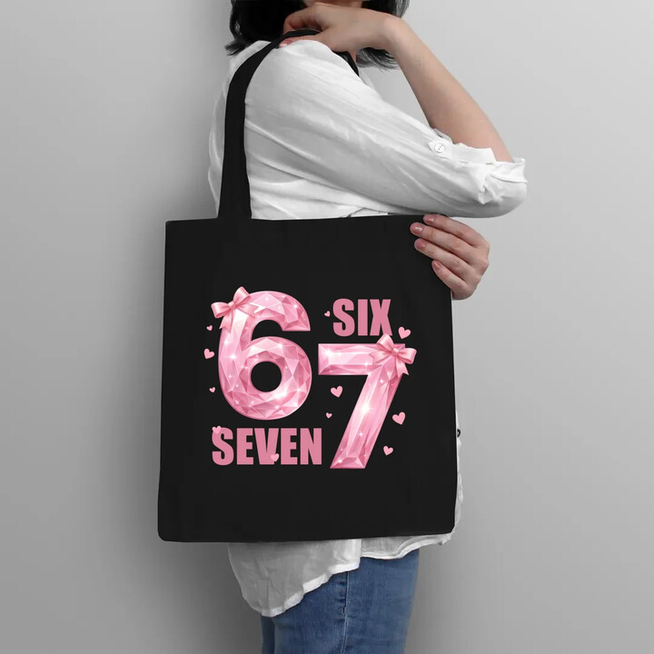Six seven 67 - różowa wersja - torba na prezent
