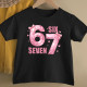 Six seven 67 - różowa wersja - dziecięca koszulka na prezent