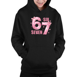 Six seven 67 - różowa wersja - dziecięca bluza na prezent