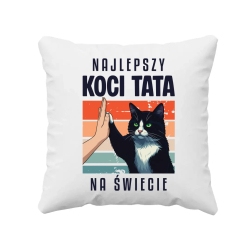 Najlepszy koci tata na świecie - poduszka na prezent