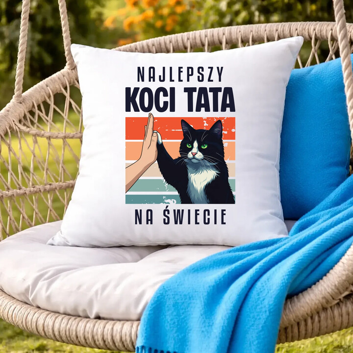 Najlepszy koci tata na świecie - poduszka na prezent