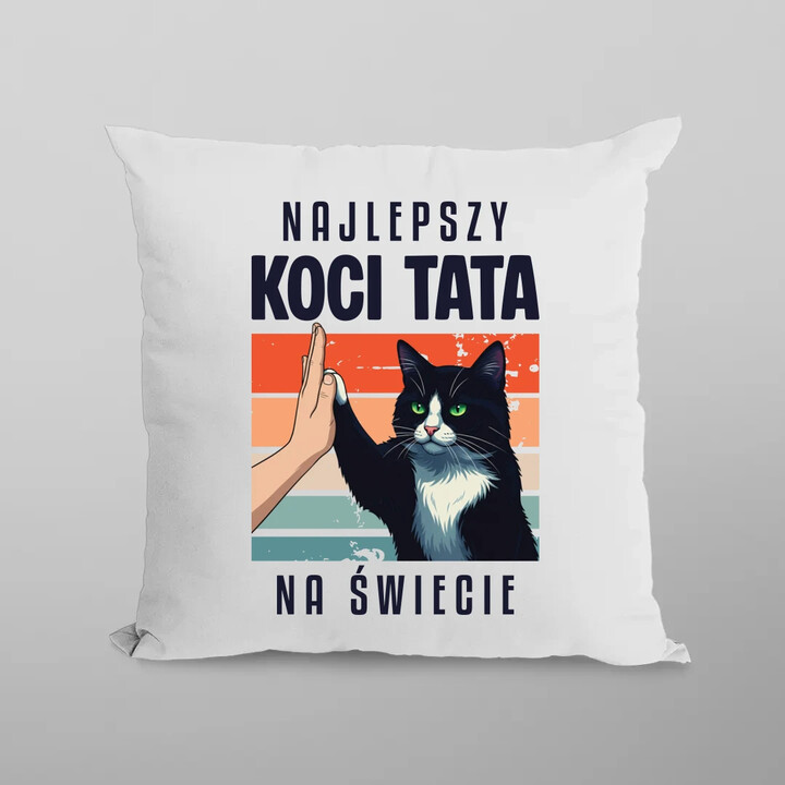 Najlepszy koci tata na świecie - poduszka na prezent