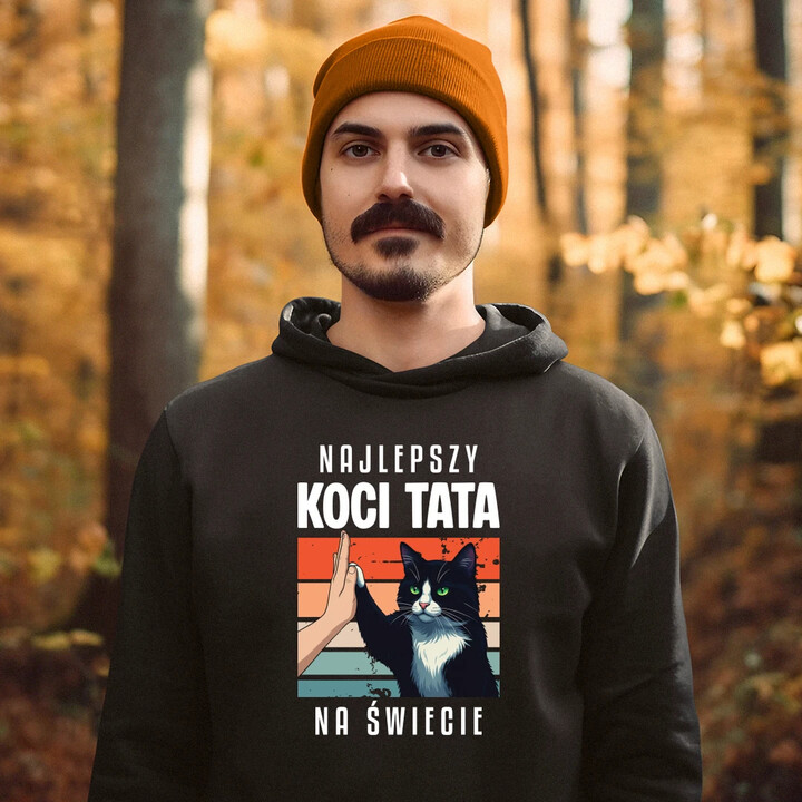 Najlepszy koci tata na świecie - męska bluza na prezent